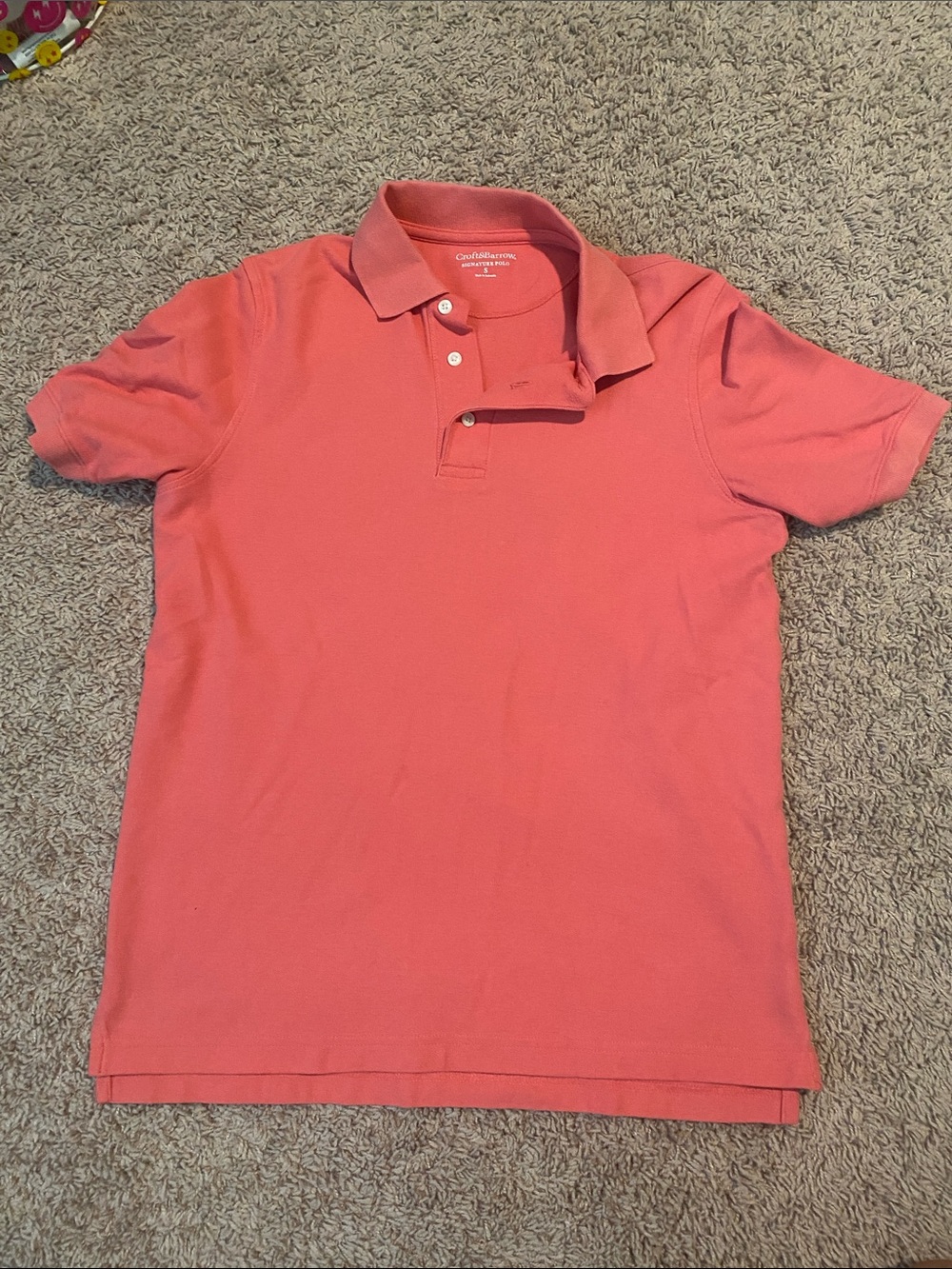 Classic Men's Polo Shirt - Coral size small